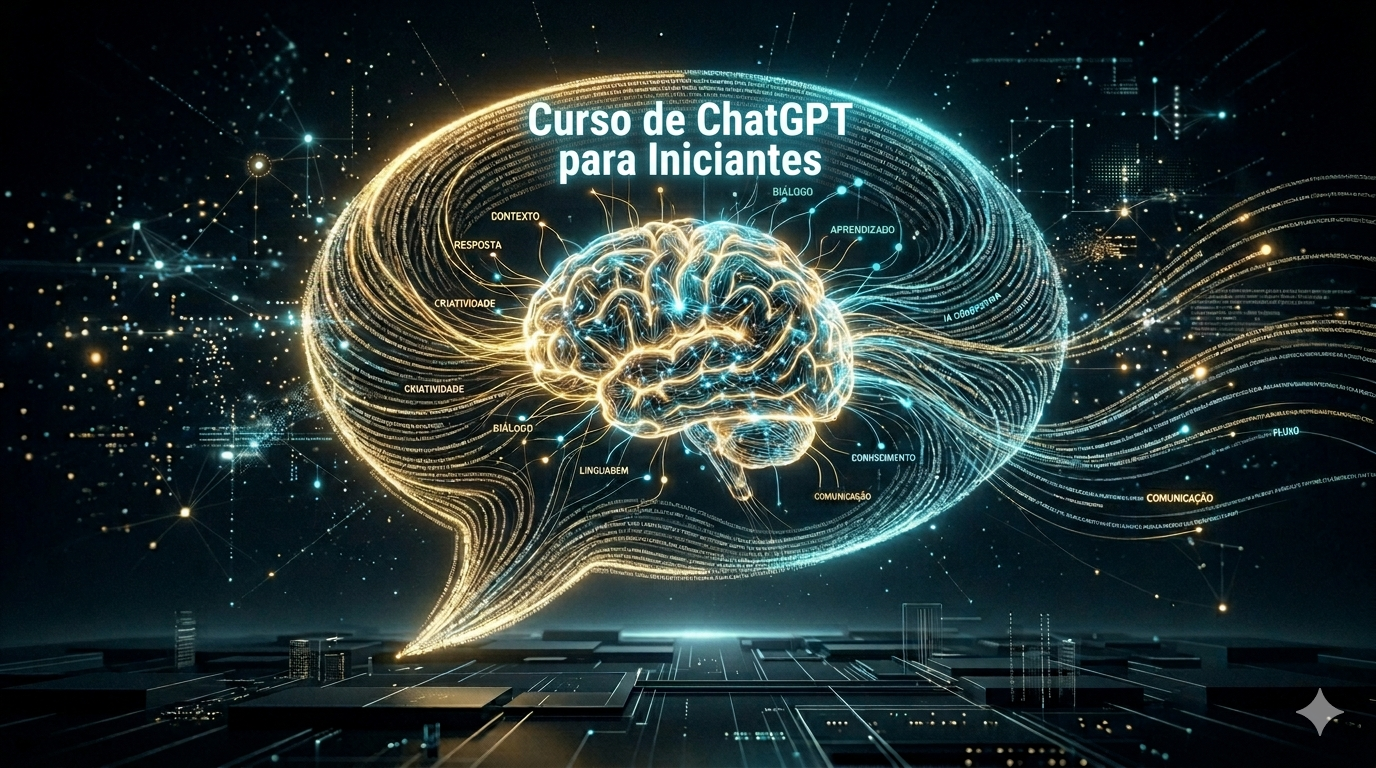 O Gemini disse Texto Alternativo (ALT Text): Uma foto hiper-realista e cinematográfica de um homem brasileiro jovem e focado, sentado em um escritório moderno em casa ao anoitecer. Ele interage com uma tela OLED transparente e curva, que exibe 'ChatGPT 5 - Versão 2026' e um diálogo em português sobre 'a obra da segundona'. Múltiplos hologramas flutuantes ao redor mostram dados e projetos, como 'Projetos de Arquitetura' e 'Fluxo de Conteúdo'. Drones voam do lado de fora de uma grande janela panorâmica que dá para uma paisagem urbana. Na mesa, há um livro intitulado 'O Manual de IA para Jovens'. Resolução de alta definição, proporção 16:9.